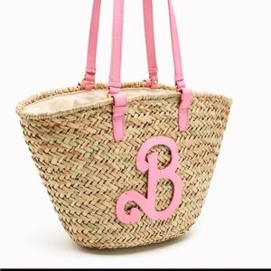 Zara Barbie Raffia Tote bag NWT!!